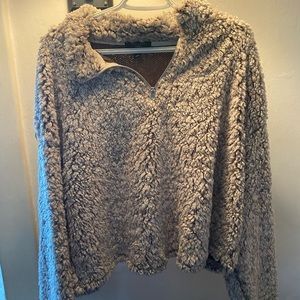 Half zip teddy sweater
